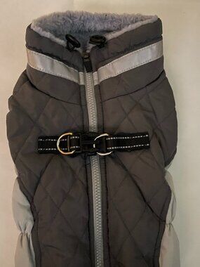 Quilted Grey Dog Puffer Vest